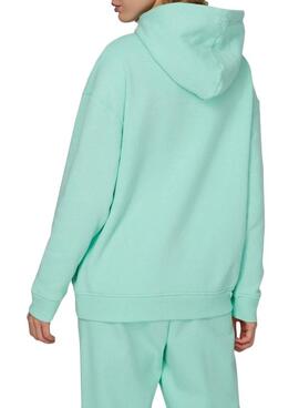 Sweat Tommy Jeans Signature Vert pour Femme