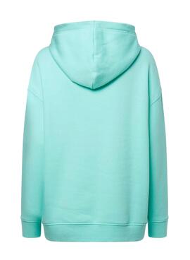 Sweat Tommy Jeans Signature Vert pour Femme