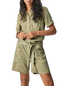 Jumpsuit Pepe Jeans Tess Vert pour Femme