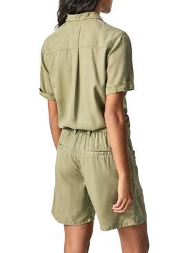 Jumpsuit Pepe Jeans Tess Vert pour Femme
