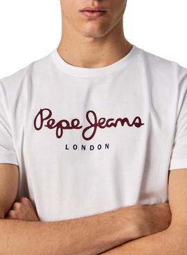 T-Shirt Pepe Jeans Eggo Blanc pour Homme