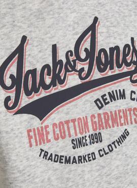 Sweat Jack & Jones Logo Gris pour Homme