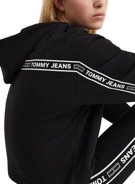 Sweat Tommy Jeans Bxy Crop Ruban Noire Femme