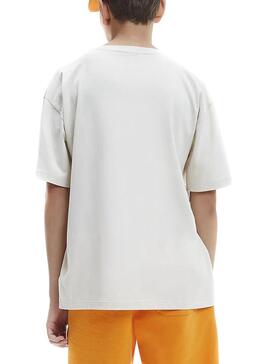 T-Shirt Calvin Klein Stack Logo Blanc pour Garçon
