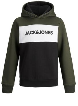 Sweat Jack & Jones Logo Blocking Noire Garçon