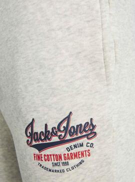 Pantalon Survêtement Jack & Jones Logo Blanc Garçon