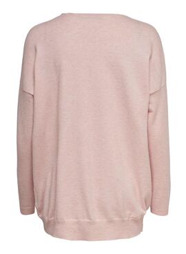 Pull Only Lely Cuello V Rosa pour Femme