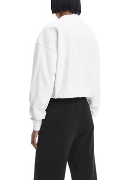 Sweat Calvin Klein Stacked Logo Blanc Femme