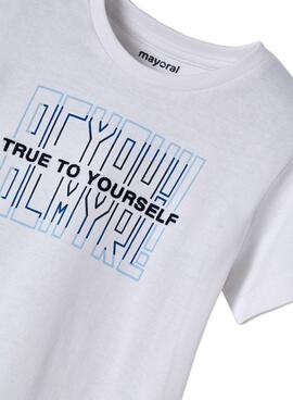 T-Shirt Mayoral True To Yourself Blanc pour Garçon