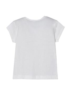 T-Shirt Mayoral Embroidery Blanc pour Fille