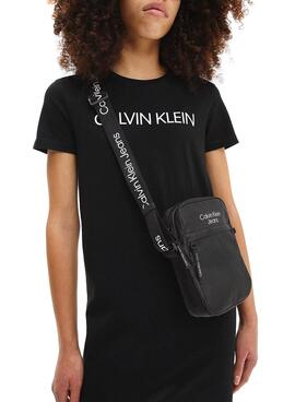 Sac à Bandoulière Calvin Klein Logo Tape Noire pour Enfants
