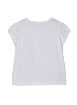 T-Shirt Mayoral Moto Blanc pour Fille