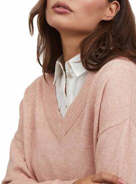 Pull Vila Viril Oversize Rose pour Femme