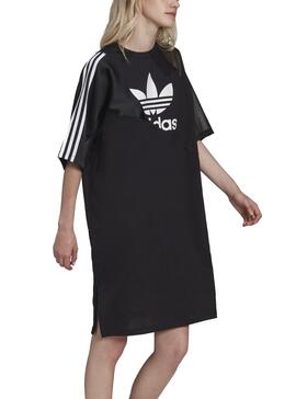 Robe Adidas Split Trefoil Noire pour Femme