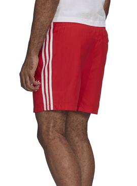 Bermuda Adidas 3 Stripes Rouge pour Homme