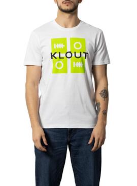 T-Shirt Klout Puzzle Néon Blanc Homme et Femme
