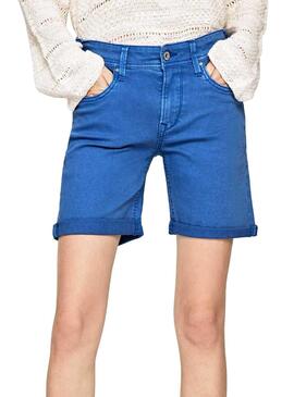 Short Pepe Jeans Poppy Bleu Femme
