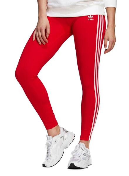 Leggings Adidas Classics 3 Stripes Rouges pour Femme