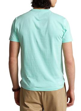 T-Shirt Polo Ralph Lauren Slim Turquoise Homme