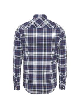 Chemise Tommy Jeans Popeline Essential Check Azul