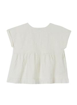 T-Shirt Mayoral Combined Buttons Blanc Fille