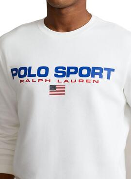 Sweat Polo Ralph Lauren Sport Blanc Homme