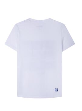 T-Shirt Pepe Jeans César Blanc pour Garçon