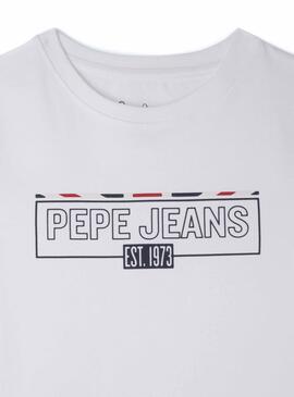 T-Shirt Pepe Jeans Castiel Blanc pour Garçon