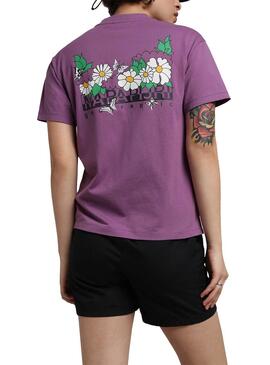 T-Shirt Napapijri Veny Flores Violet pour Femme