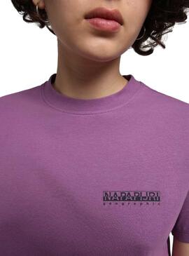 T-Shirt Napapijri Veny Flores Violet pour Femme