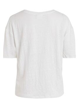 T-Shirt Vila Oina Col V Blanc pour Femme