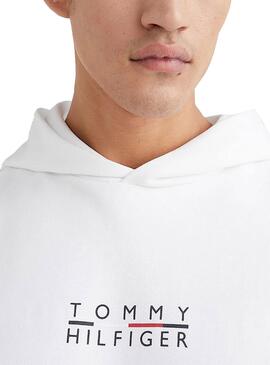 Sweat Tommy Hilfiger Square Logo Blanc Homme