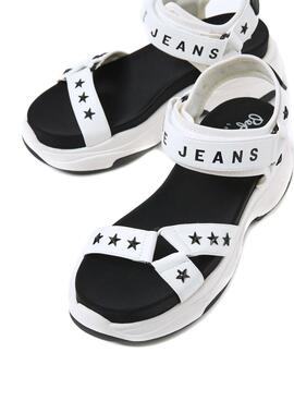 Sandales Pepe Jeans Grub Star Blancs pour Femme