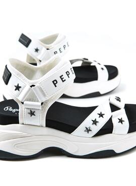 Sandales Pepe Jeans Grub Star Blancs pour Femme