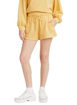Short Levis Snack Naturel Jaune pour Femme