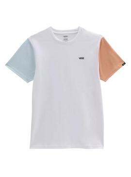 T-Shirt Vans Chest Colorblock Blanc pour Femme