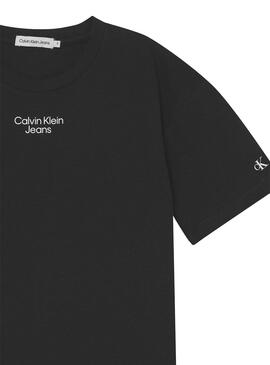 T-Shirt Calvin Klein Stack Logo Relaxed Noire