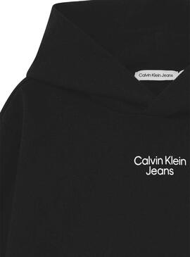 Sweat Calvin Klein Stacket Logo Noire pour Garçon
