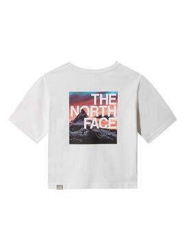 T-Shirt The North Face Graphic Crop Blanc Fille