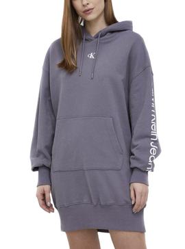 Sweat Calvin Klein Deux Un Monogram Gris Femme