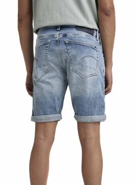 Bermuda Denim G-Star 3301 Slim Bleu pour Homme