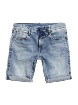Bermuda Denim G-Star 3301 Slim Bleu pour Homme