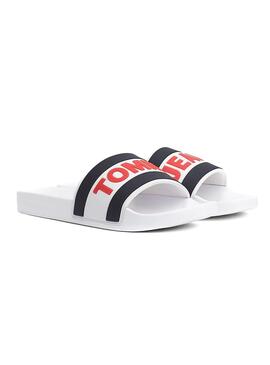 Tongs Tommy Jeans Core Blancs Homme