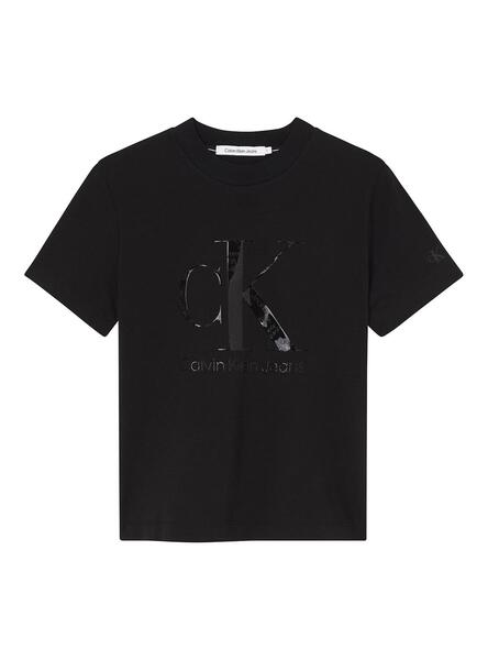 T Shirt Gel Calvin Klein Monogram Noire Femme