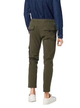 Pantalon Tommy Jeans Dobby Cargo Vert pour Homme
