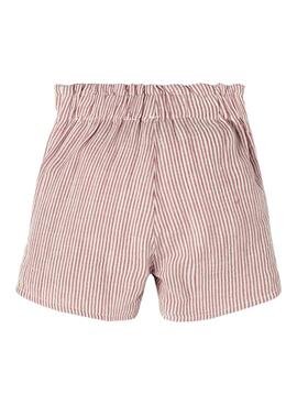 Short Name It Fesille Rayures Grenat pour Fille