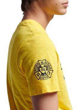 T-Shirt Superdry Vintage Merch Amarilla Homme