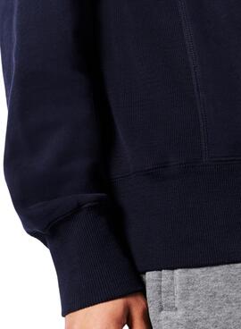 Sweat Superdry Code Stacked Bleu Marine pour Homme