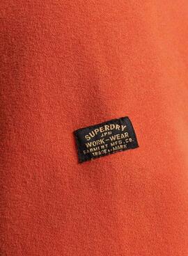 Sweat Superdry Vintage Classic Orange Homme