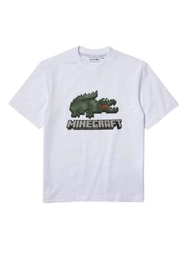 T-Shirt Lacoste x Minecraft Blanc Unisexe